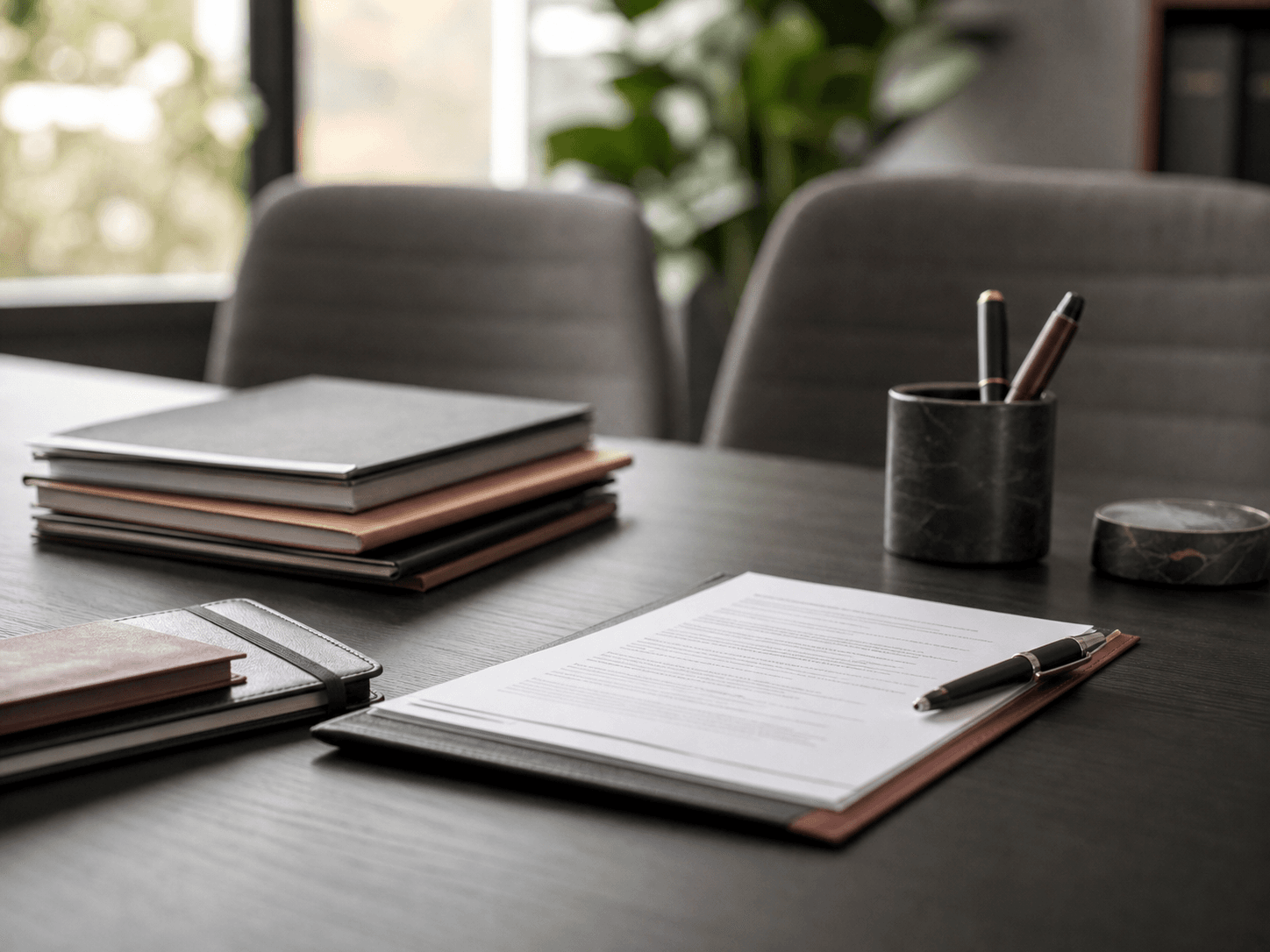 Employment agreement papers on a meeting table for an employment law article